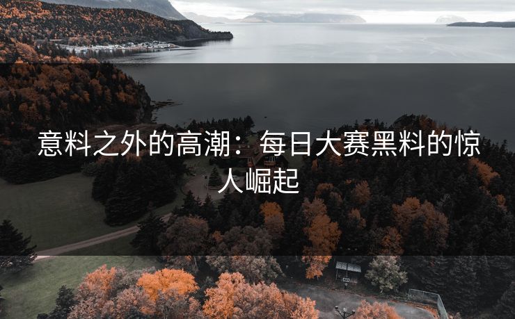 意料之外的高潮：每日大赛黑料的惊人崛起