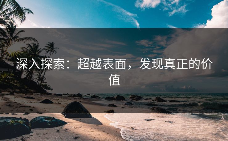 深入探索：超越表面，发现真正的价值