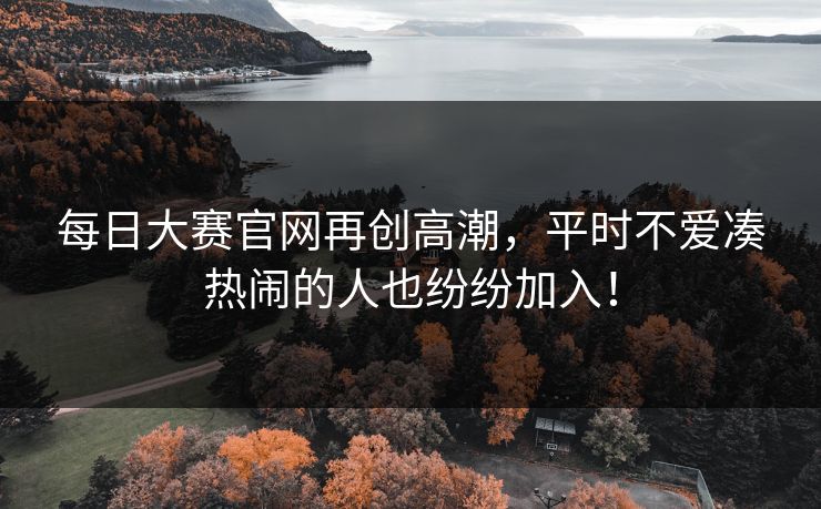 每日大赛官网再创高潮，平时不爱凑热闹的人也纷纷加入！